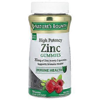 Nature's Bounty, Żelki cynkowe, wysoka moc, mieszane jagody, 70 żelków (15 mg na żelkę)