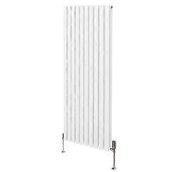 Oval Column Radiator 1600mm x 600mm & TRV Chrome Valves Modern Designer Double Panel Central Heating