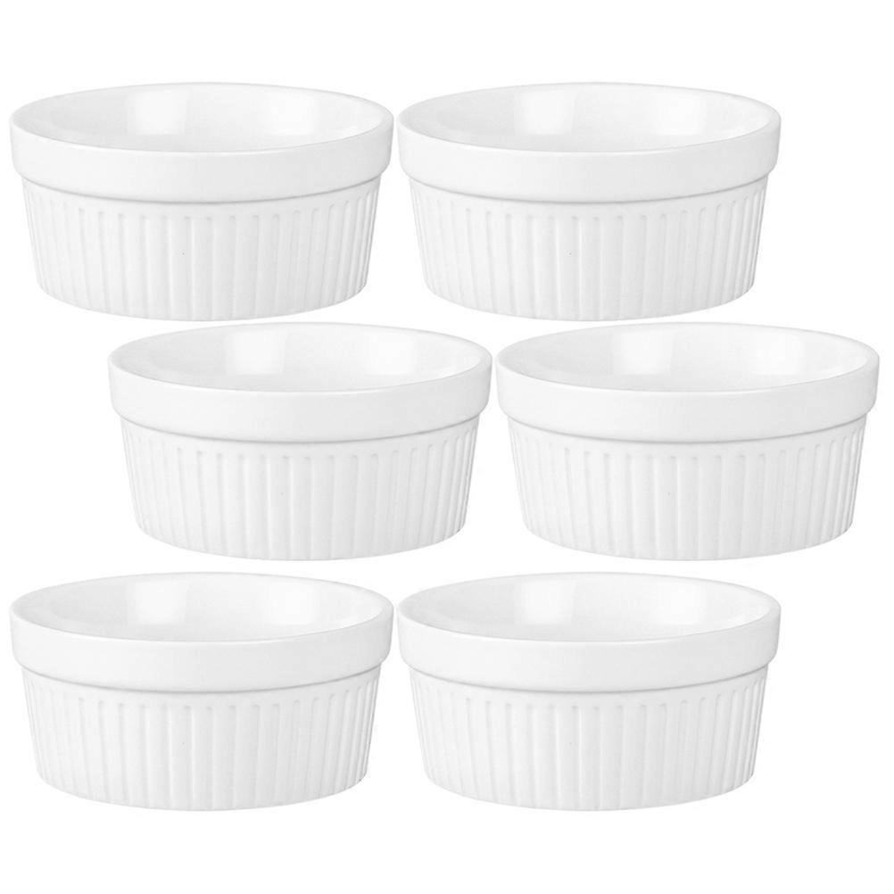 Ceramic Baking Cup for Convenient Dessert with 6Pcs Pudding Cups