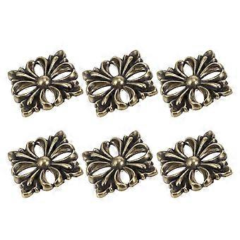 6st möbler dekorativ bit blomma mönster antik zinklegering metallplatta