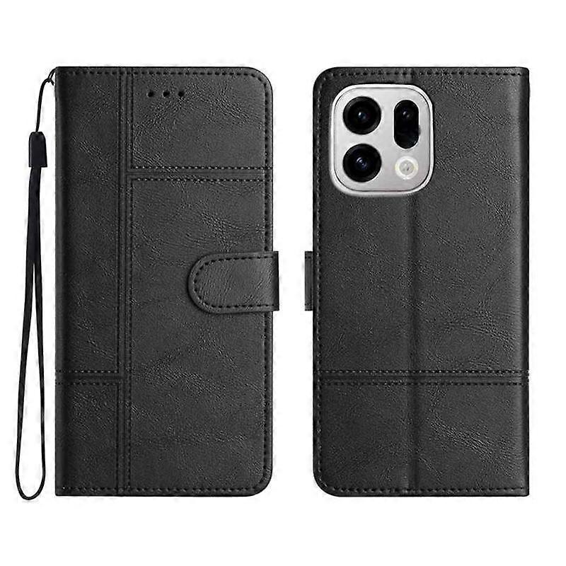 Cowhide Texture Stitching Leather Phone Case