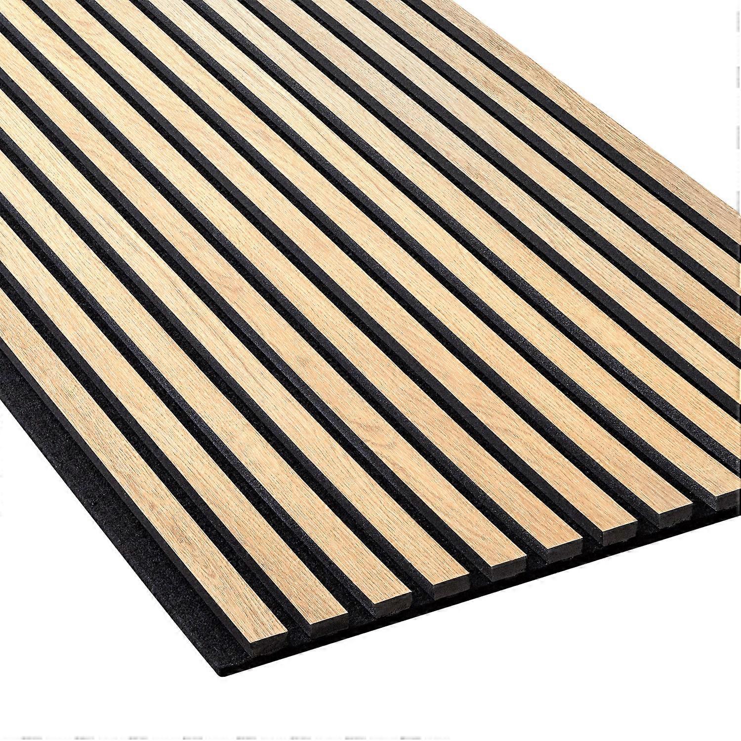 NMC SELITSTYLE 3D Acoustic Panel Slatted Wall Light Oak Wood Effect 240 x 56.5 cm