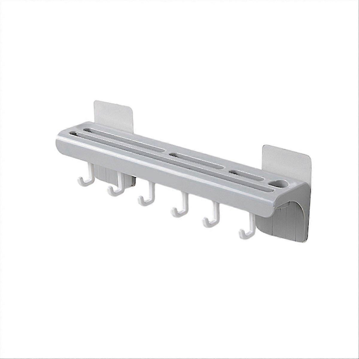 Wall-Mounted Kitchen Rack Knife Holder Storage Shelf Gray
