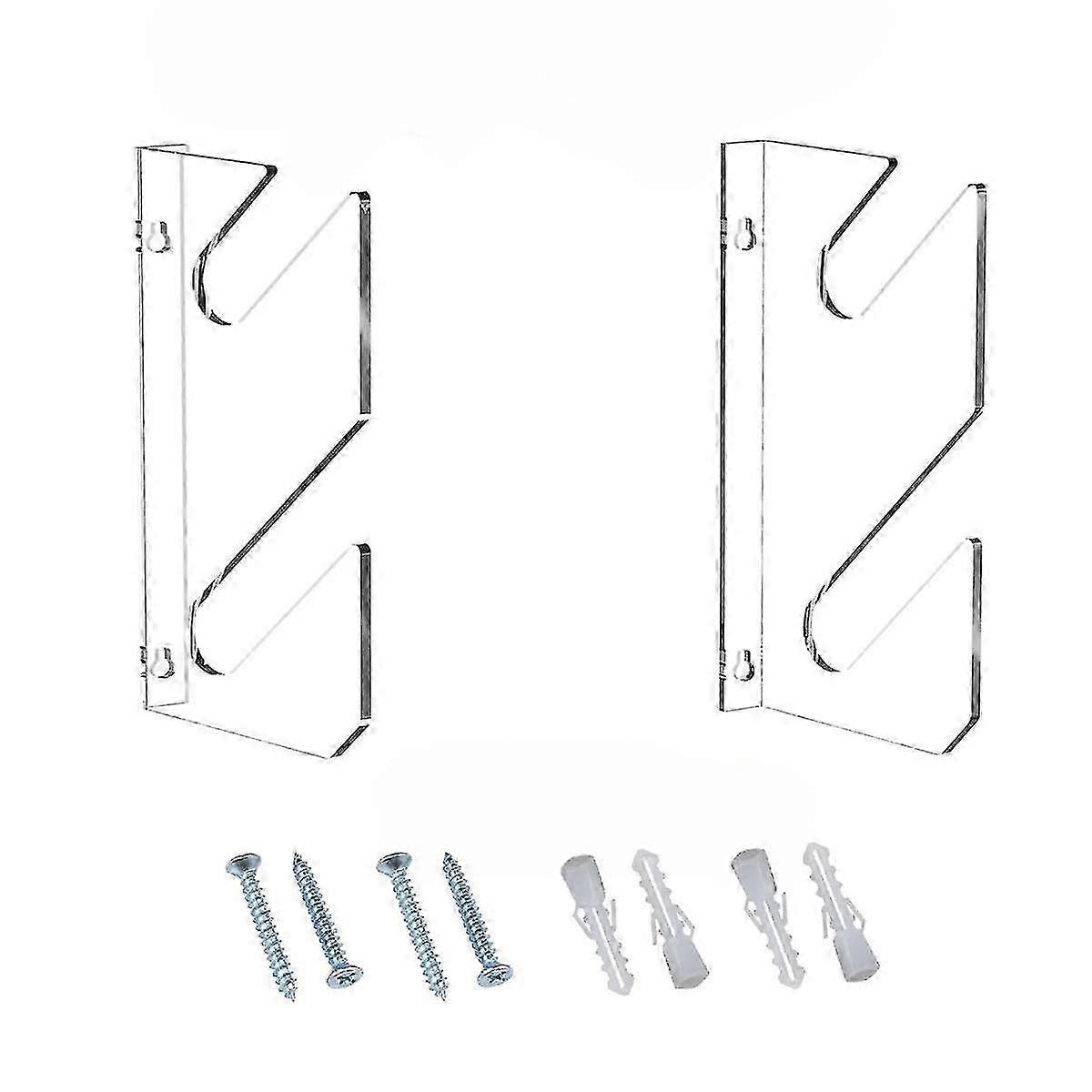 Transparent Skateboard Wall Mount Display Rack 2-Pack for Longboard Storage