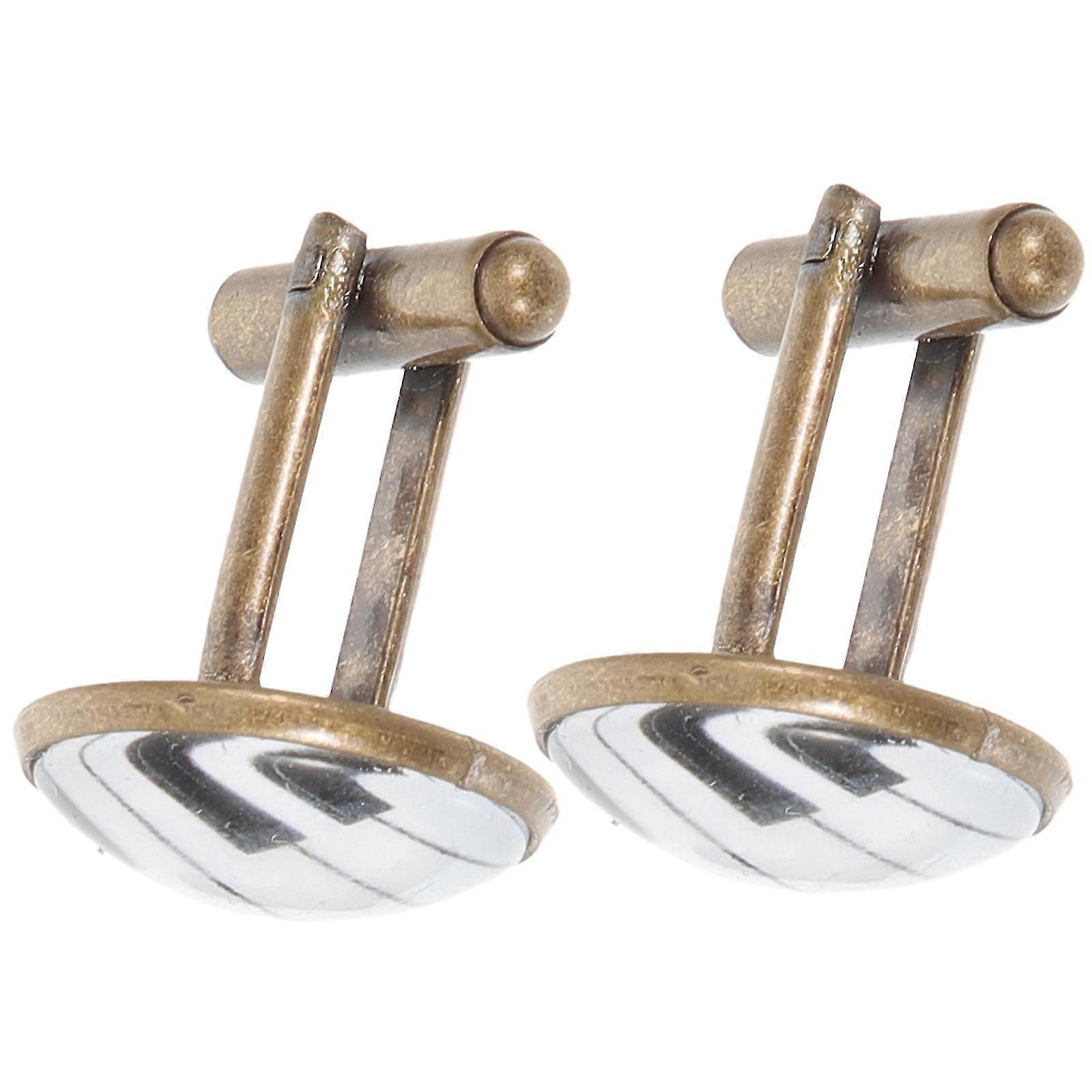 Tuxedo Cufflinks for Men Featuring Piano Pattern Design 4Pcs