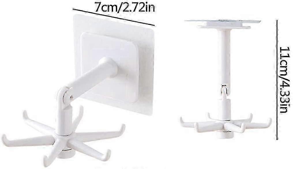 2Pcs 360 Degrees Punch Free Holder Rotating Hook Multifunctional Scalable