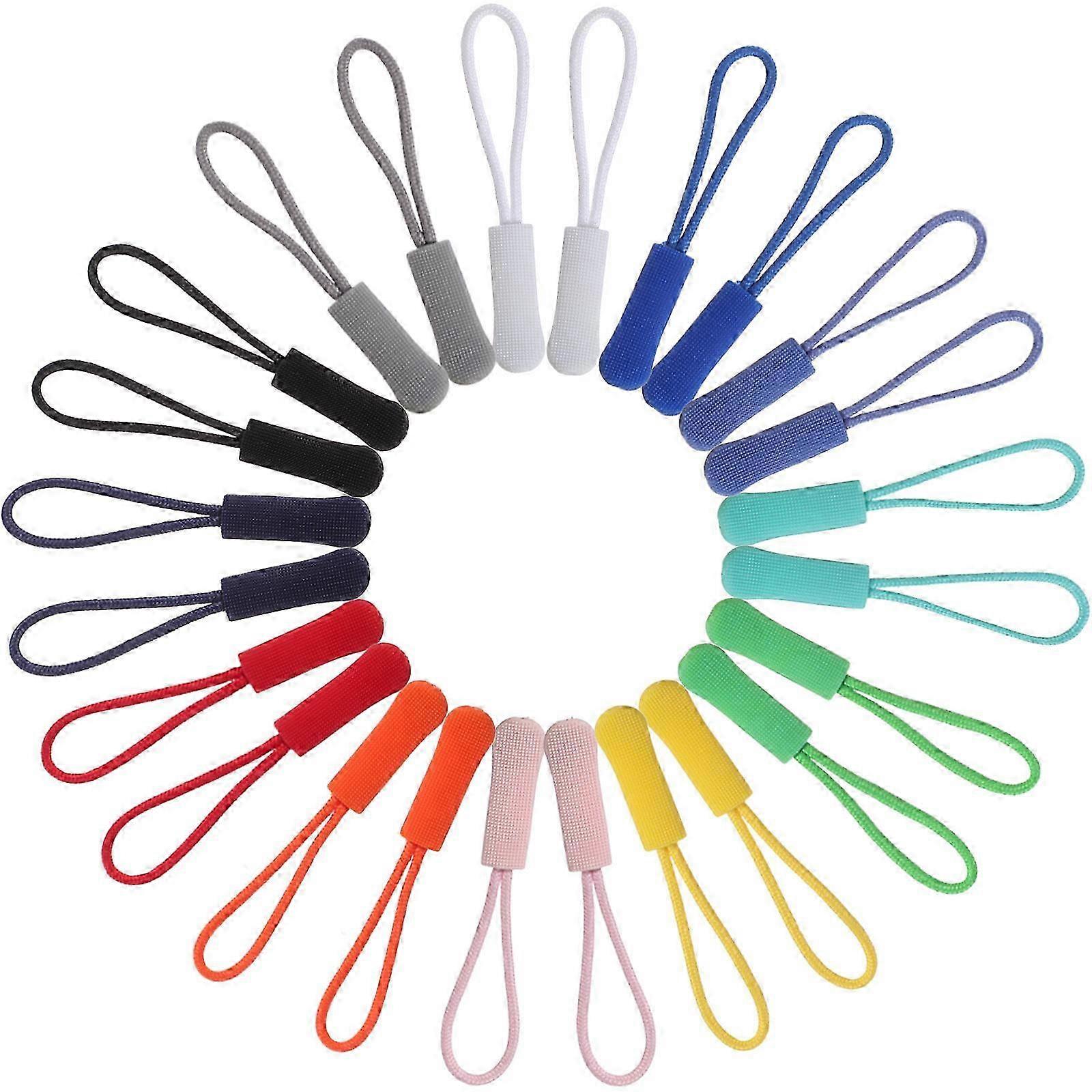 120pcs Zipper Pull Replacement Zipper Extender Colored Zipper Puller Cord compatible with Luggage Backpack Jacket