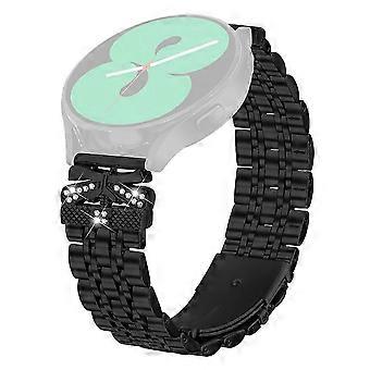 Cinturino compatibile con Samsung Galaxy Watch3 41mm / Active2 44mm / 40mm con decorazione a farfalla e strass, in acciaio inossidabile YTQ