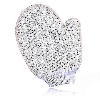 Linen Exfoliating Bath Gloves - Deep Cleansing Body Scrub for Removing Dust and Excess Oil, 4 Pack Assorted Colors