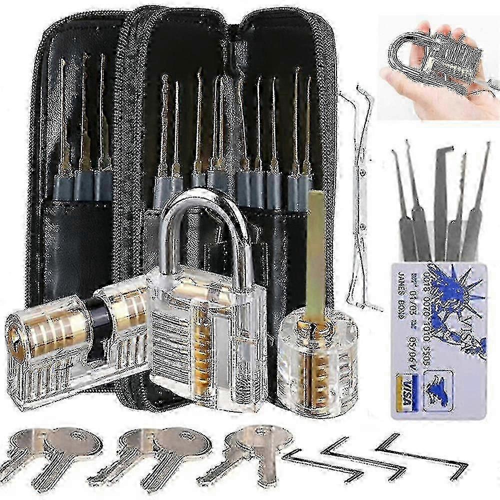 Transparent Lock Set compatible with Lockpick Practice, 30pcs, Locksmith Training Locks