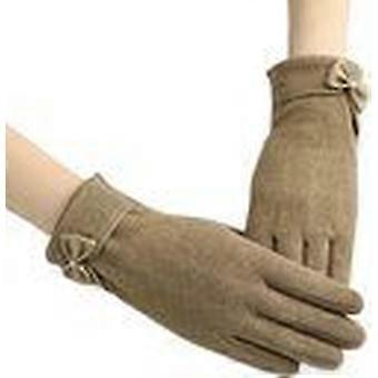 Guantes de invierno para mujer - Guantes - Guantes táctiles - Guantes de invierno - Invierno - Terciopelo - Caqui