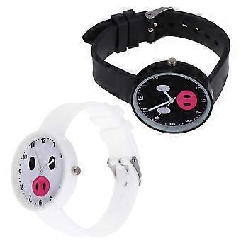 Montre en silicone à motif dessin animé pour enfants (lot de 2)