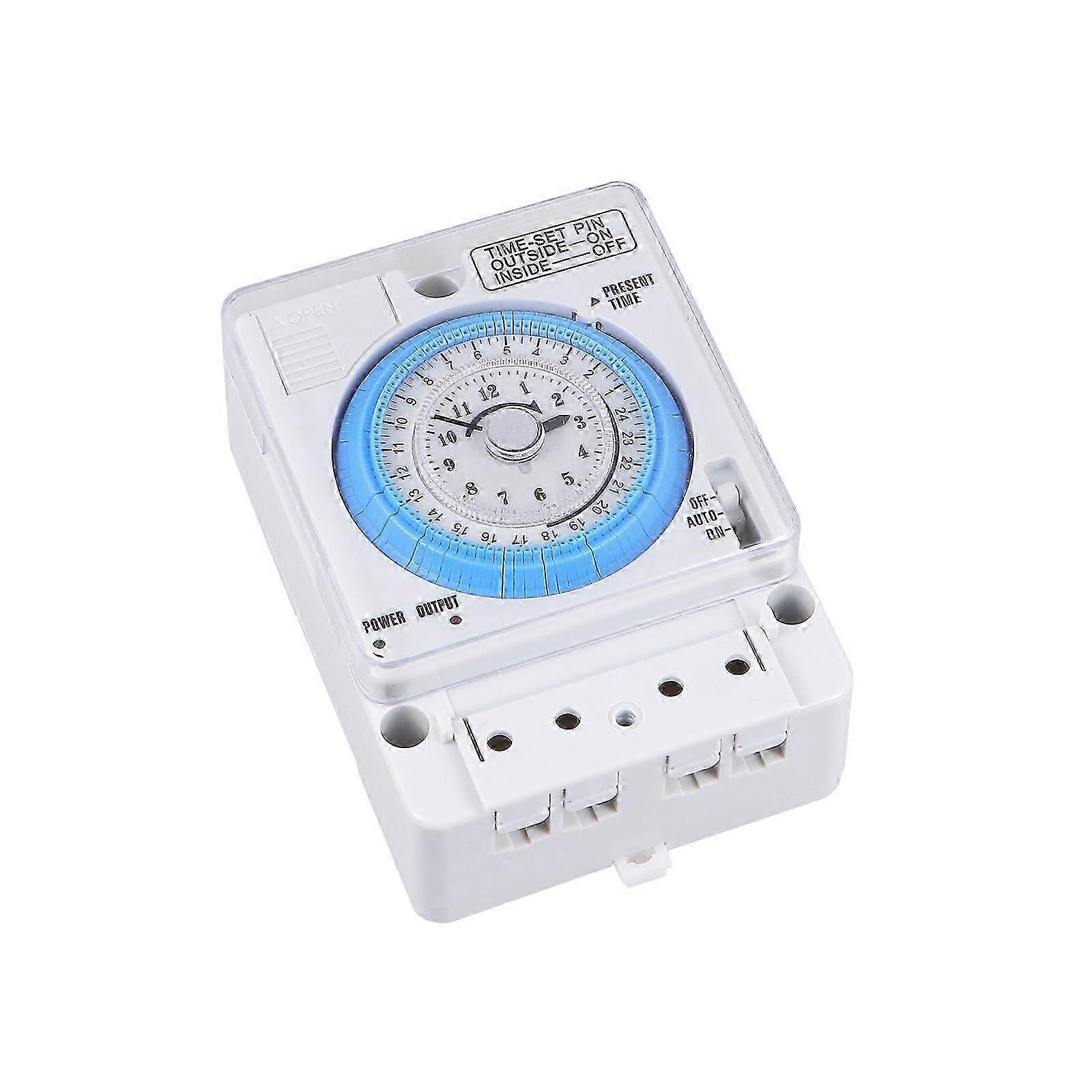 Precise Timer Mechanical Time Control Portable Timer Durable Time Timing Mechan for Home Kitchen (White 48VAC/DC)