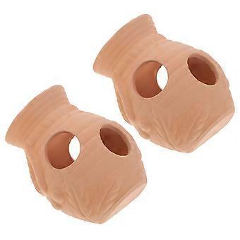 Fish Tank Hideout Cave Ceramic Ornament for Aquarium 2Pcs Decoration