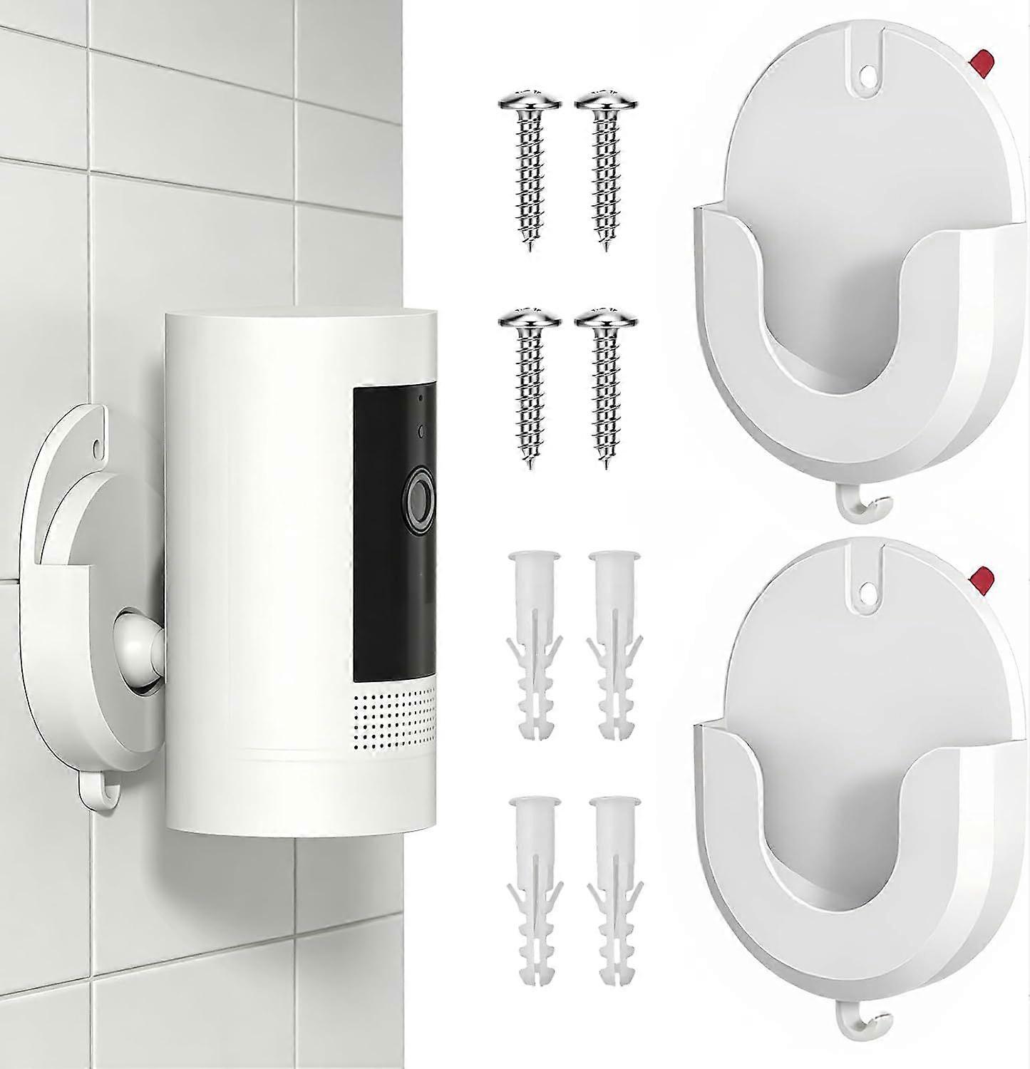 2 Pack No Drill Security Camera Wall Mounts with Adhesive U-Shaped Holders