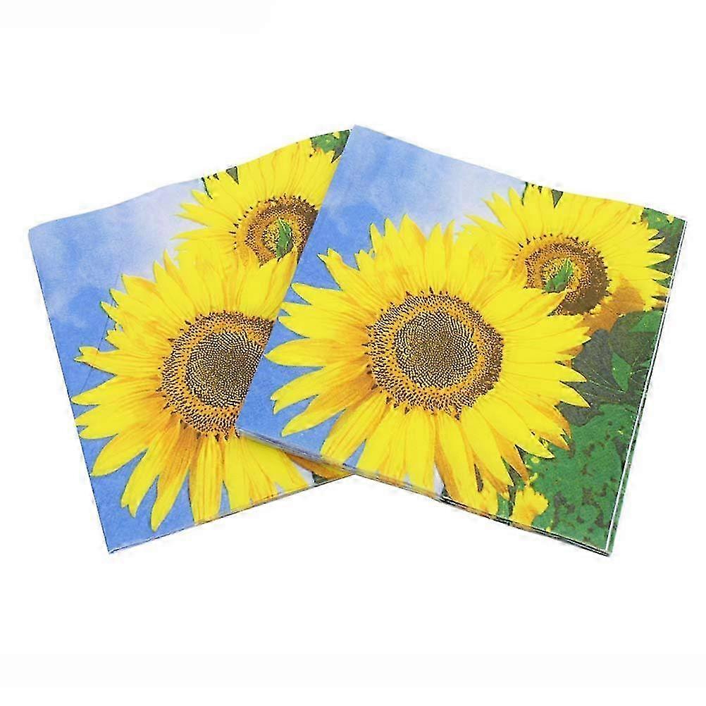 Botanical Sunflower Printed Napkin Pack