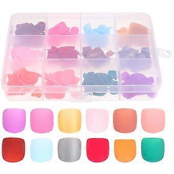 Frosted Fake Toe Nail Tips for Pedicure Use 1 Box Assorted Color