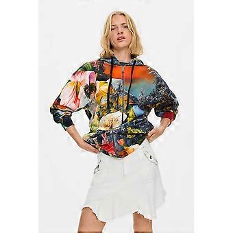 Desigual Tessa Vibrant Floral Print Zip-Up Hoodie 26WWSK05