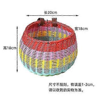 Kids Bike Basket with Rainbow Gradient Design, Woven Child Bicycle Front Basket, Removable and Durable brilliant