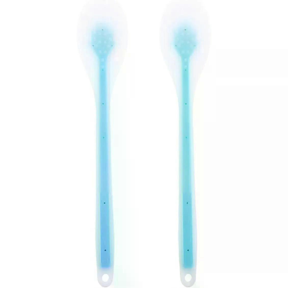 2 Pack Lotion Applicator Brush Blue TPE Back with Long Handle