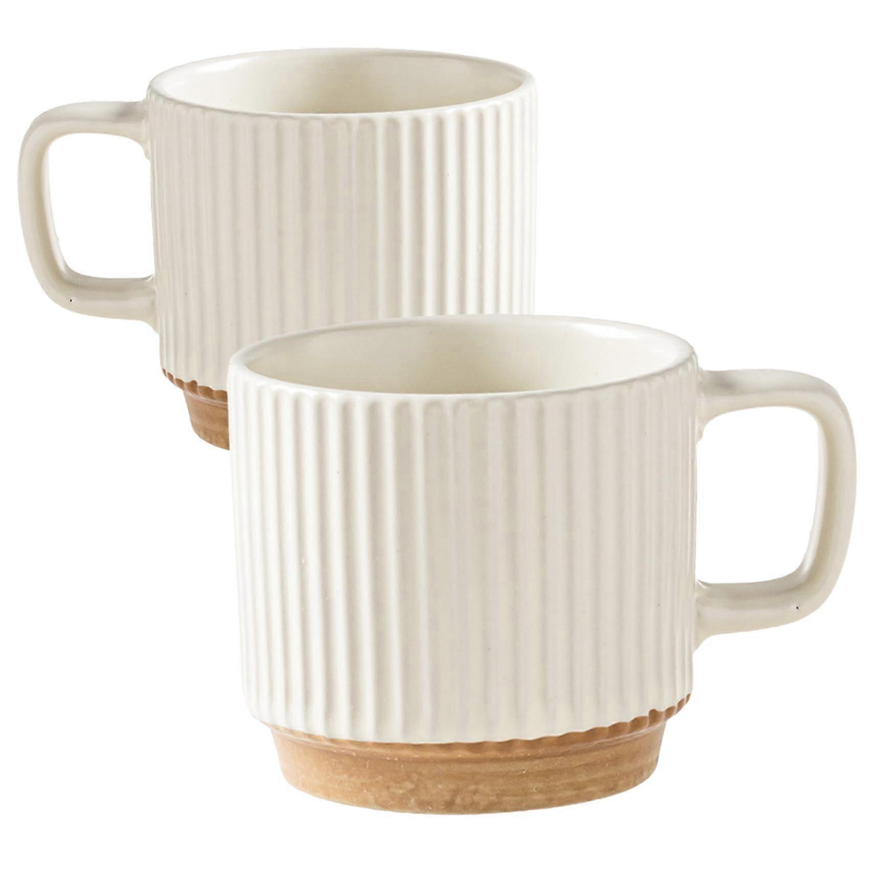 2-Piece Striped Cappuccino Mug Set