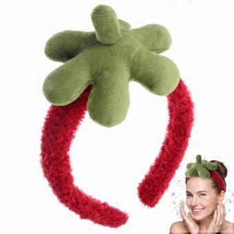 Strawberry Skincare Headband for Women, Coral Fleece Makeup Headband, Fashionable Spa for Face Washing, Multi-Color, 7.48x5.11x3.93 Inches