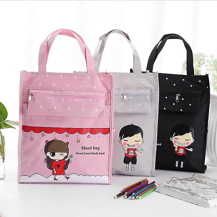 Cartoon Review Bag, Student Cloth Art Portable Study Bags