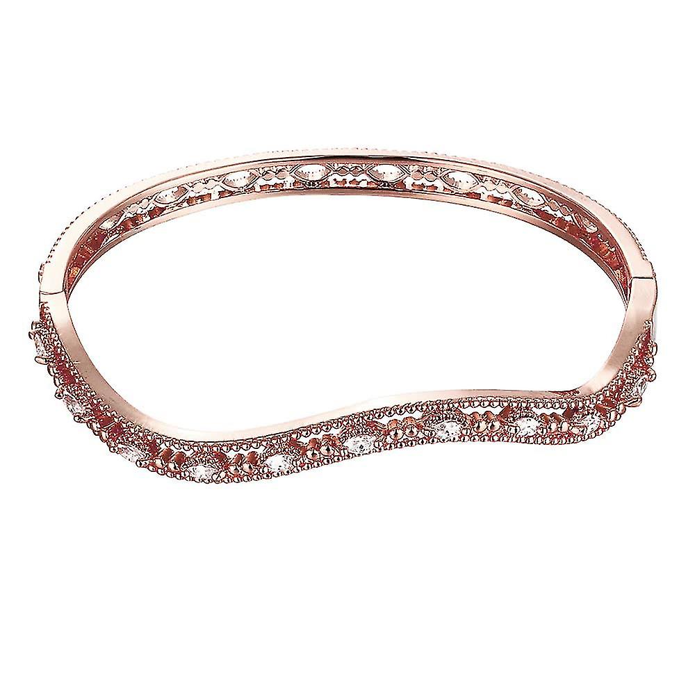 Waved Hollow Bangle Bracelet