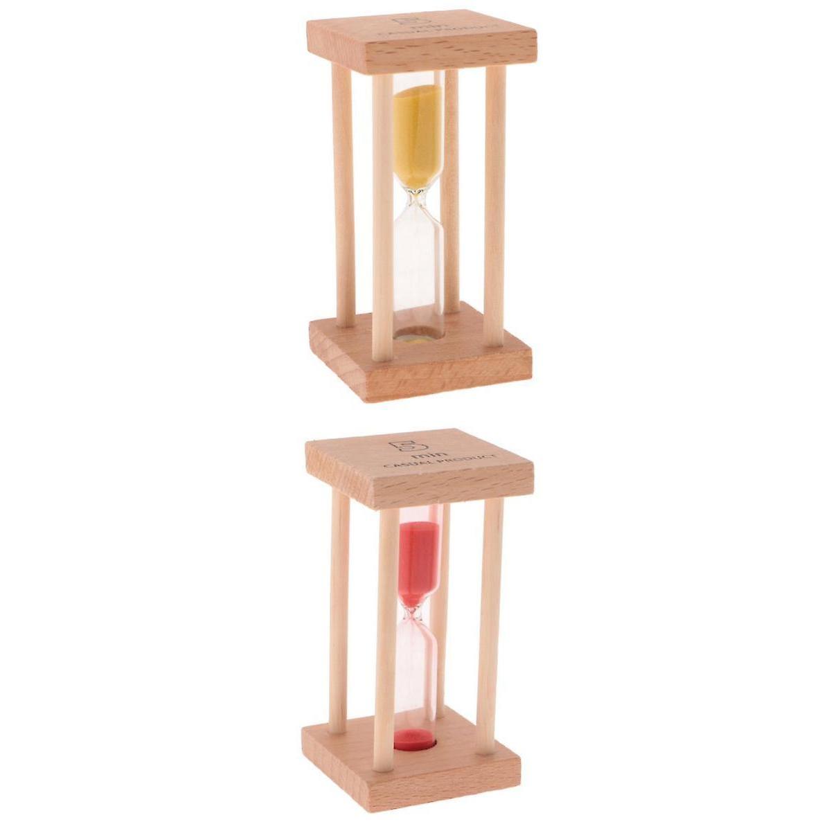 2 piecs 5 minuter trä timglas borstning timer kök matlagning klocka