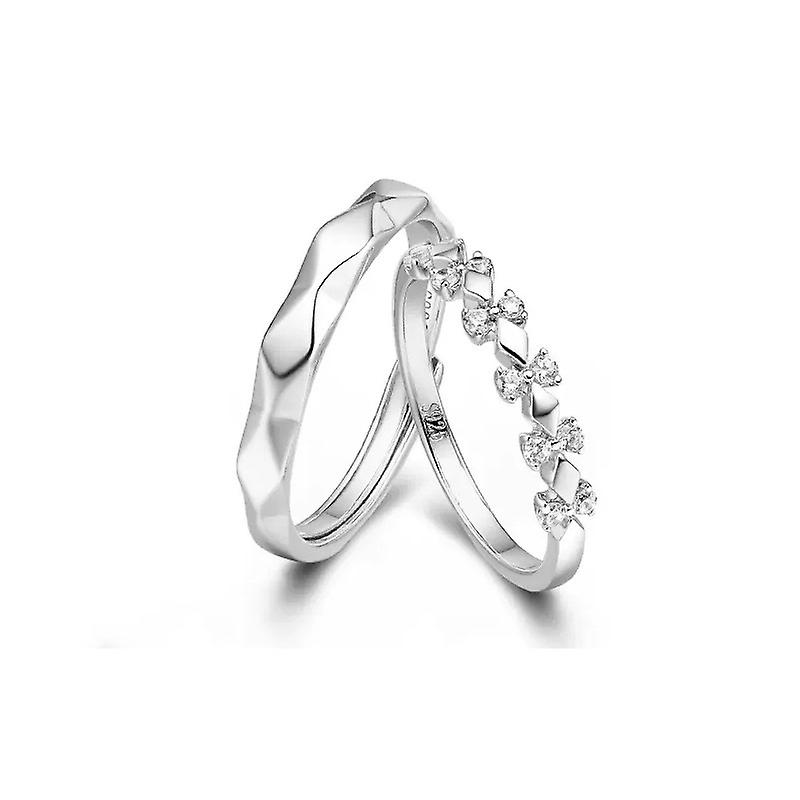 925 Silver Couple Ring One Pair