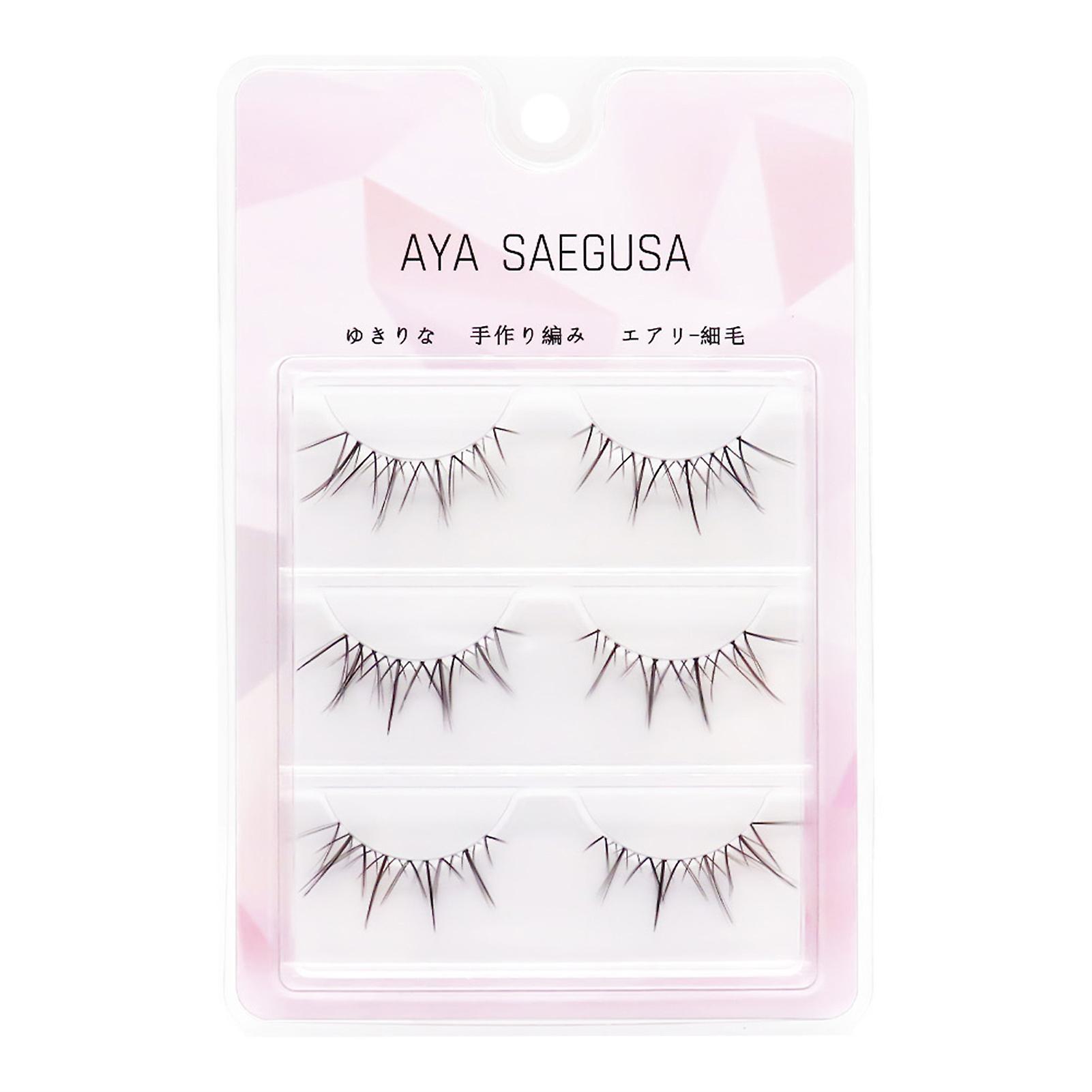 3 Pairs Natural Fake Lashes Simulation 3d Lash Thick Volume Long Lashes For Cosplay Party Make Up