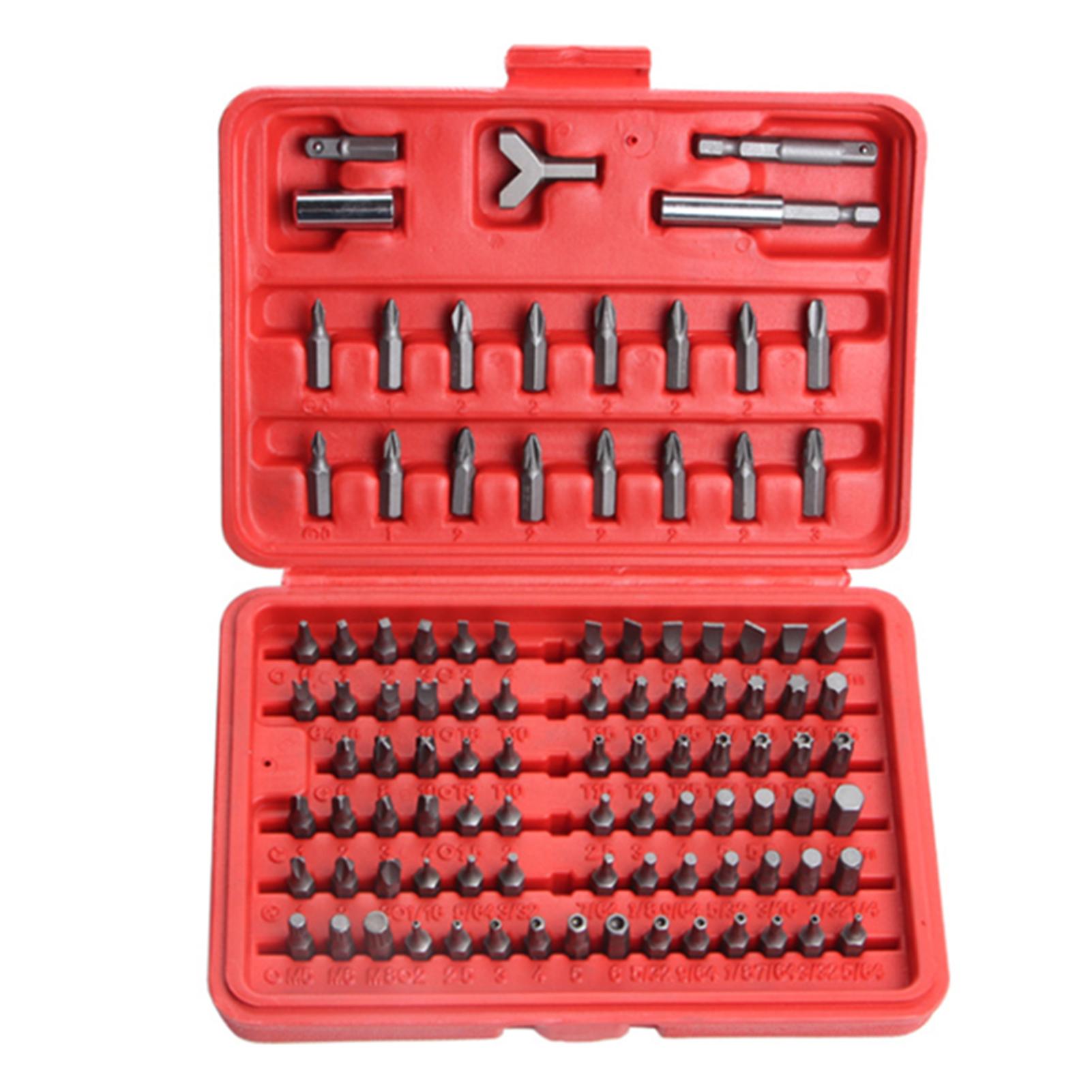 100pcs Security Bits Set Slotted Cross Star Hex Socket Adapter Hook Driver