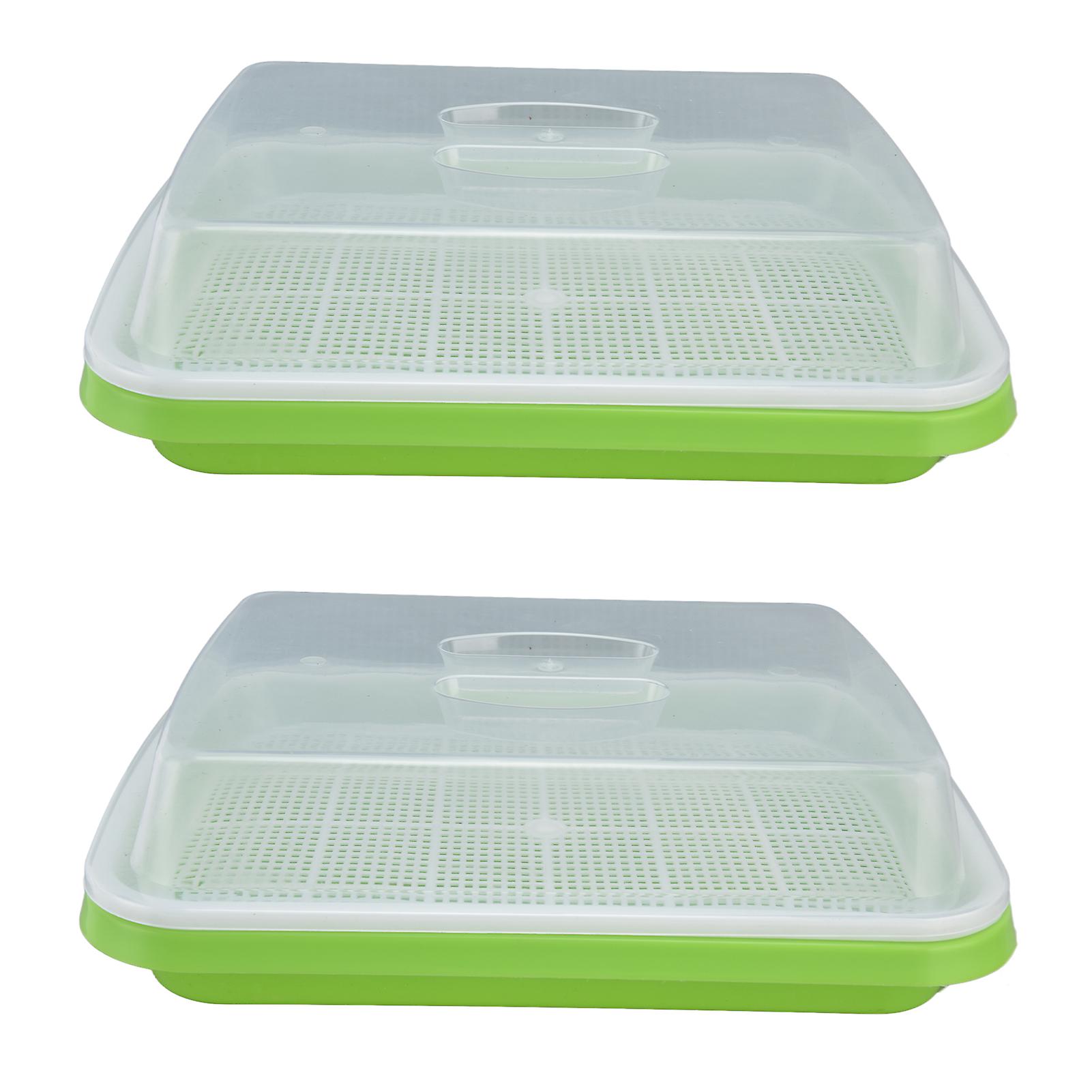 Sprouting Tray Transparent Lid Dense Small Holes Fine Workmanship Plastic Material Seed Sprouter
