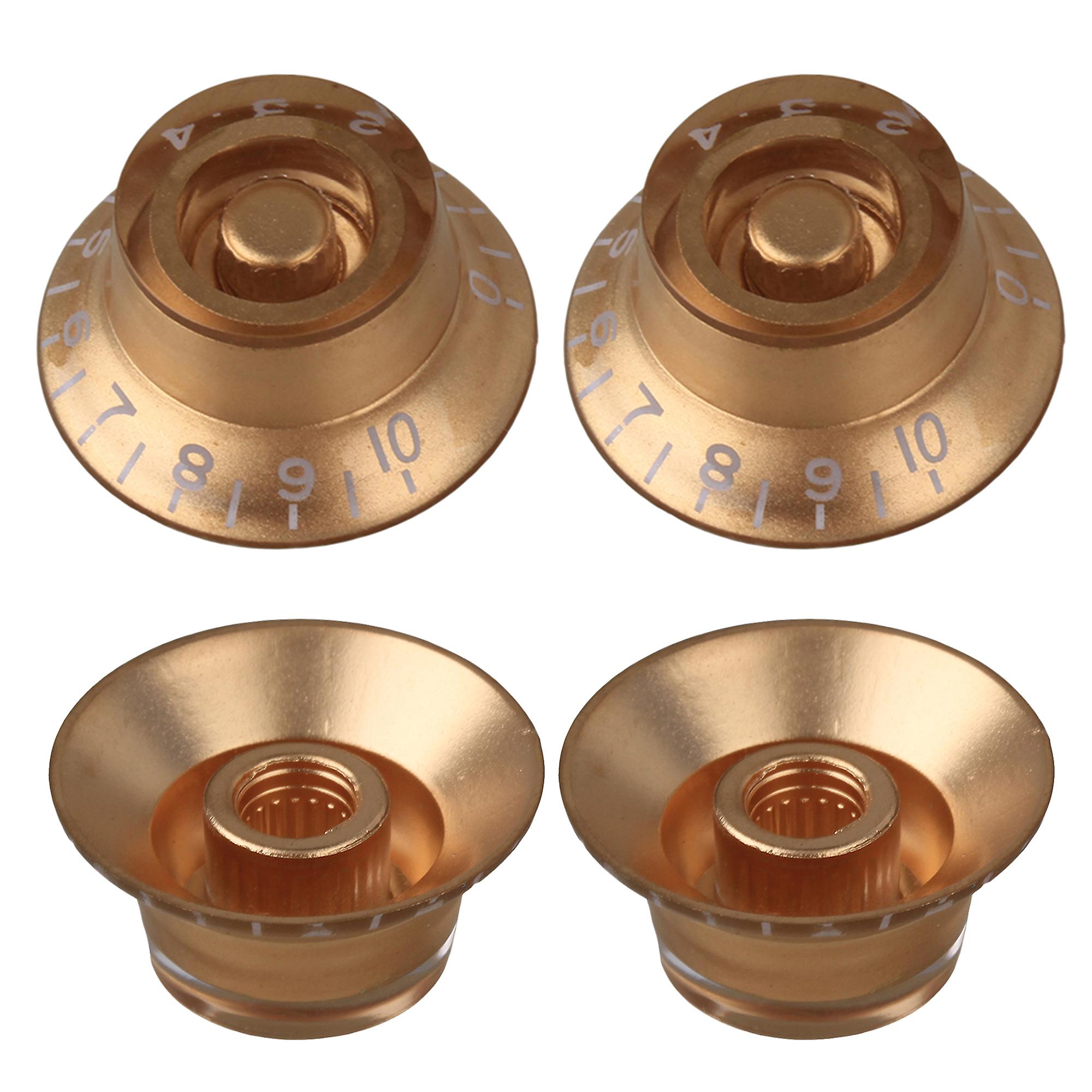4 GOLD BELL KNOB FOR ELECTRIC GUITAR - PUSH ON