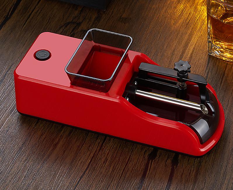 Cigarette Rolling Machine Electric Automatic Injector Mini Tobacco Roller (Red)
