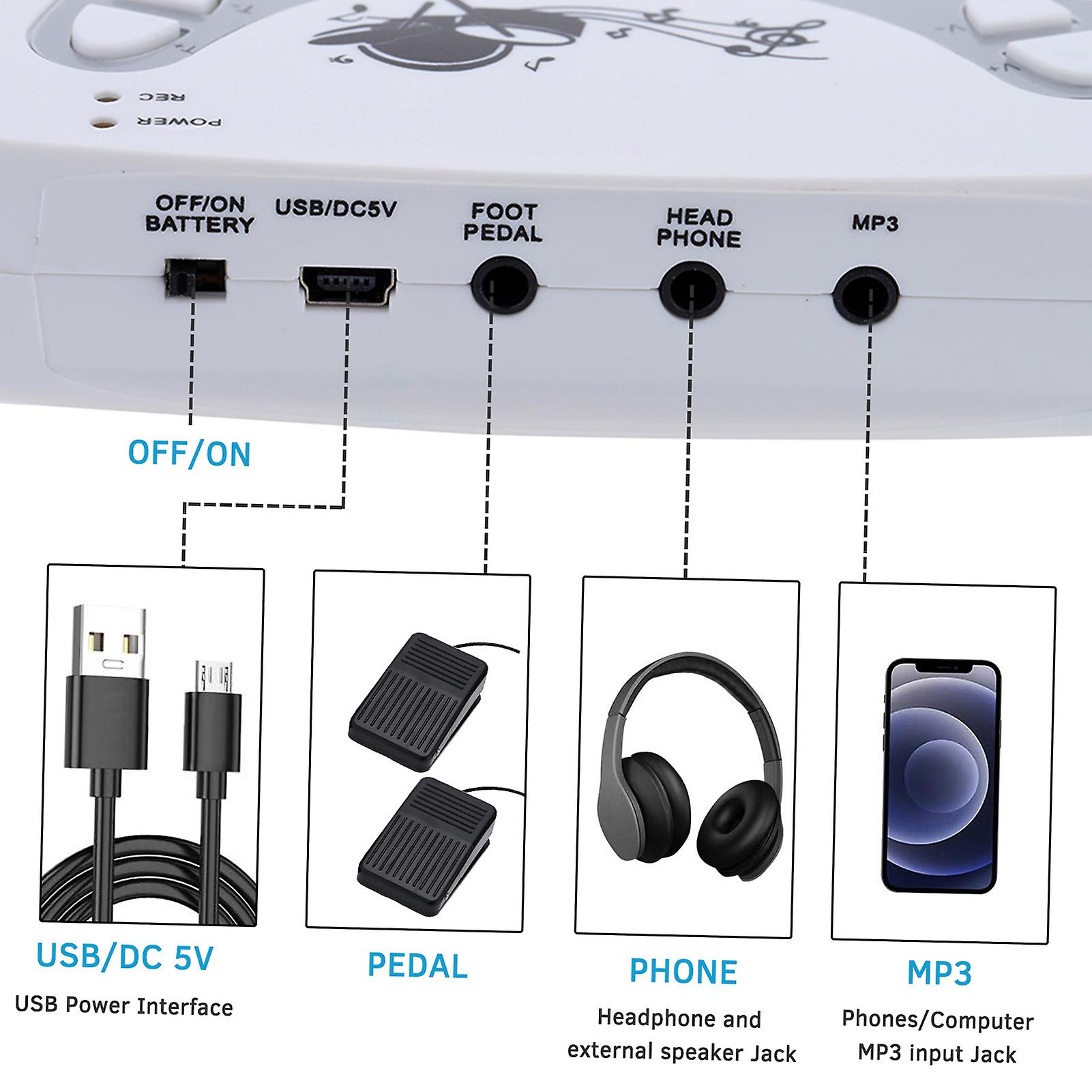 Portable Electronic Drum Pad Kit Silicon Foldable With Stick