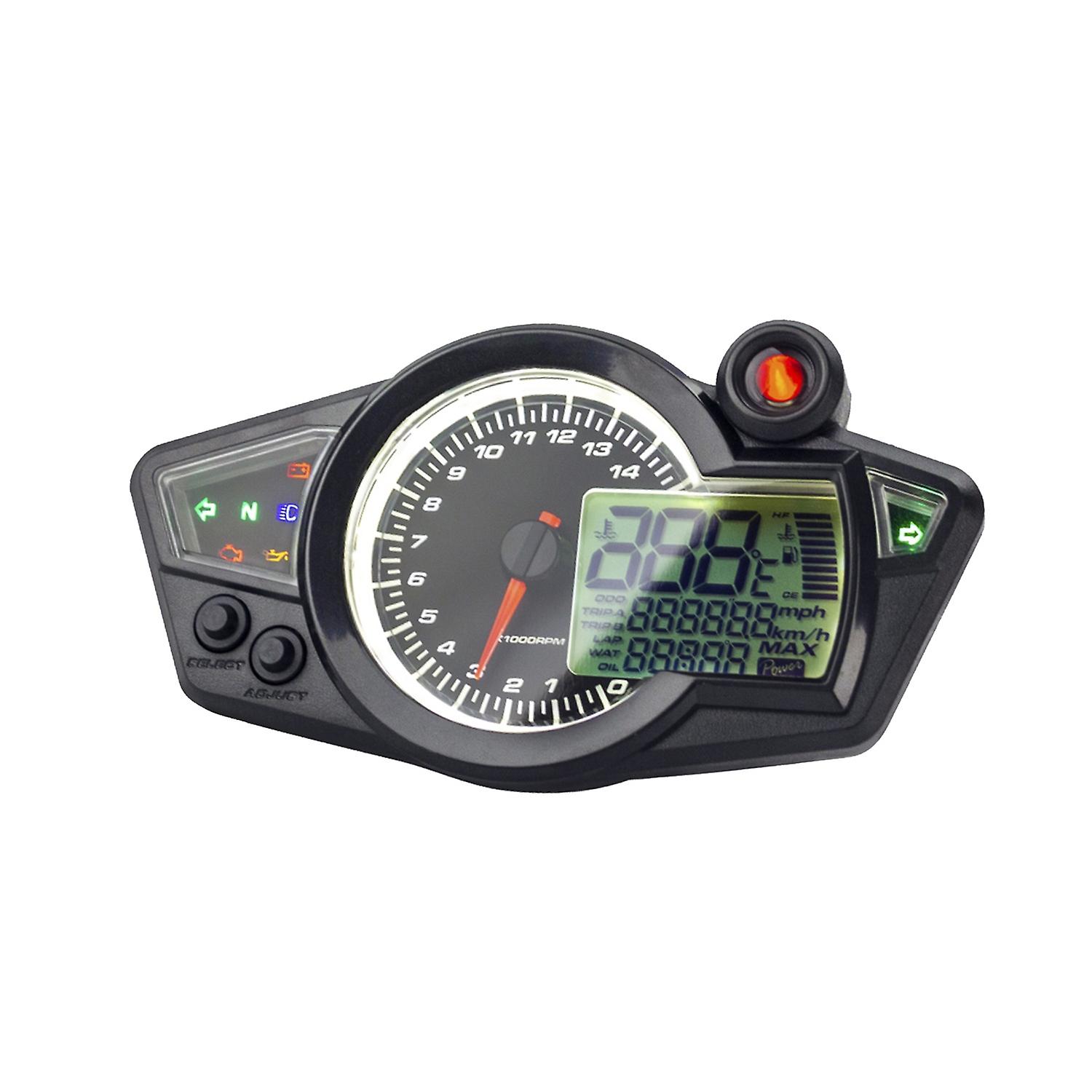 Motorcycle Speedometer Electronic Tachometer LCD Digital Speedometer Odometer 12V 14000RPM Speedomet