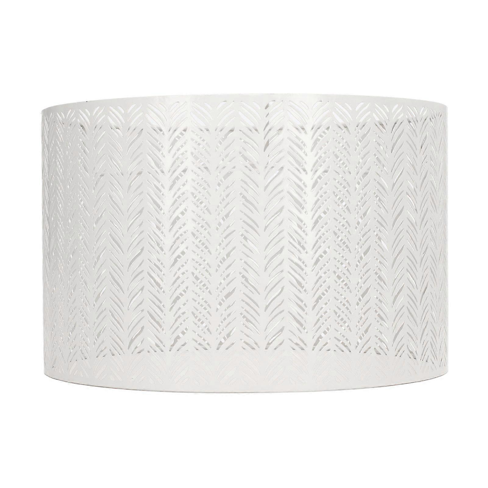 E27 E14 Clip-on Drum Lampshade Fir Leaf Shape Hollow Metal Decorative Cover for Table Lamp Wall Ceiling Light White