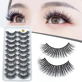 10 paar Valse Wimper Dramatische Ronde Look Cat Eyes Wimpers Voor Halloween Cosplay Party