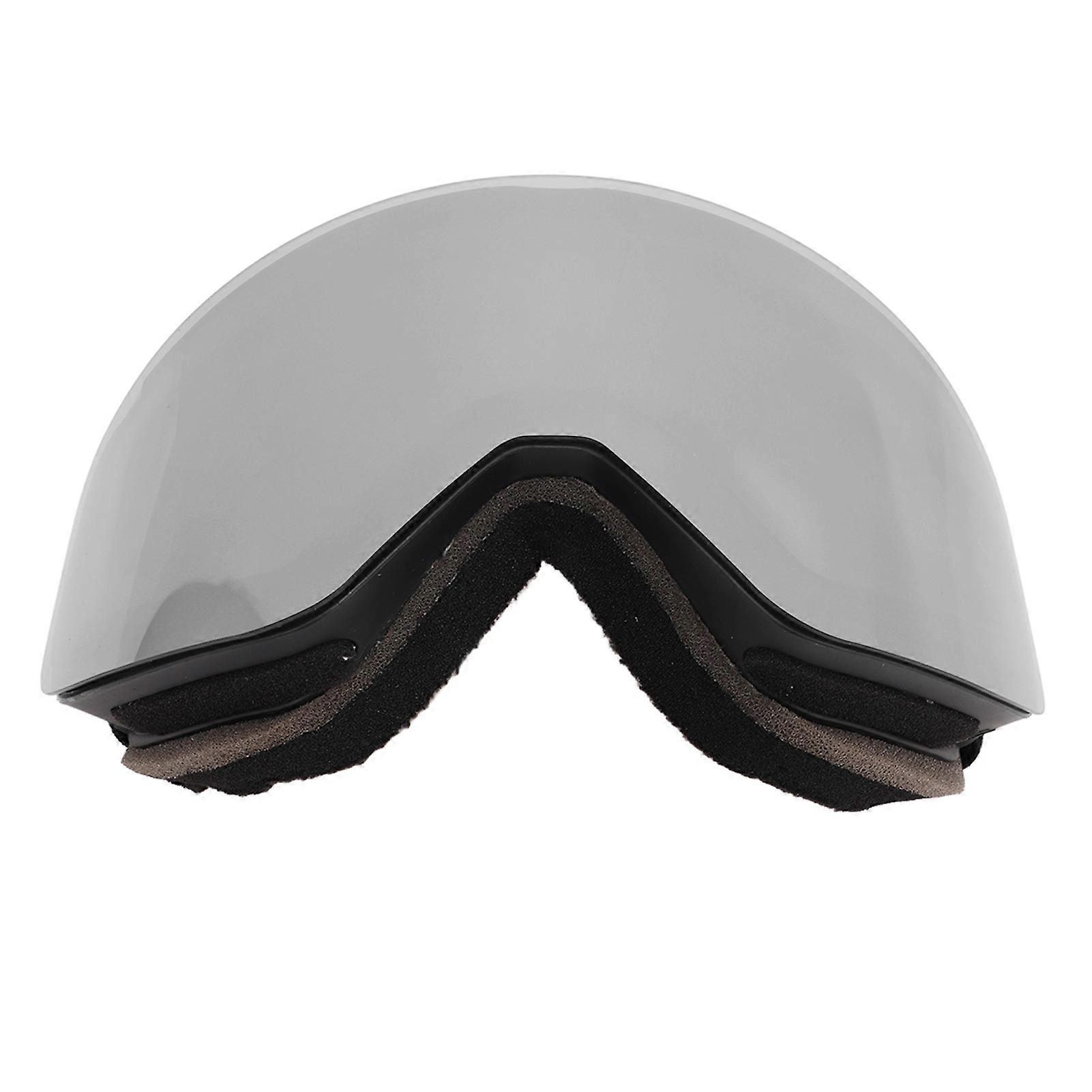 Ski Goggles with Magnetic Lens Anti Fog UV Protection Snowboard Goggles Outdoor OTG Snow Goggles Black Frame Silver Lens 