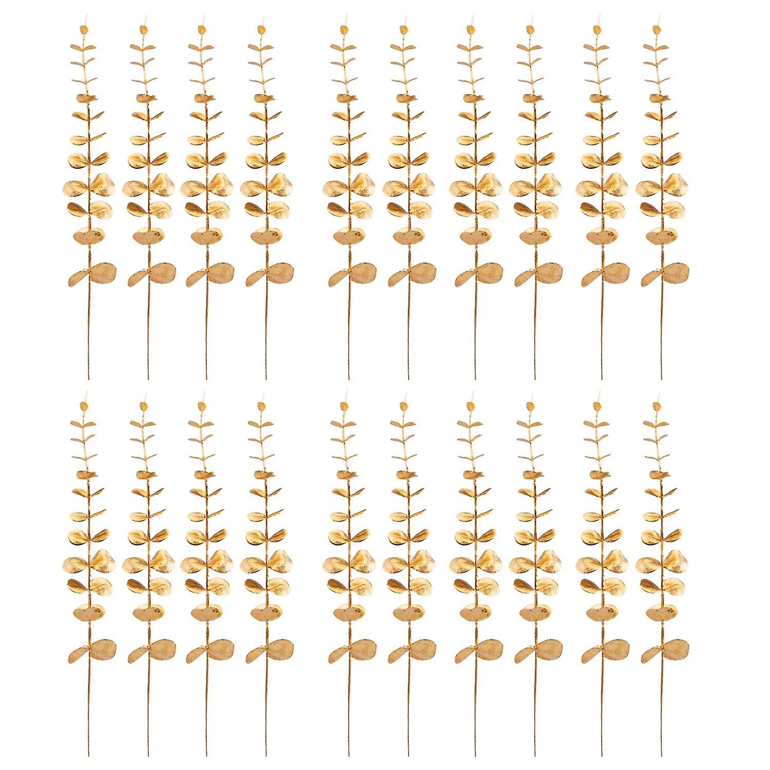 20Pcs Artificial Leaves Realistic Not Wither Non-fading Decorative Simulated Eucalyptus Leaves Party