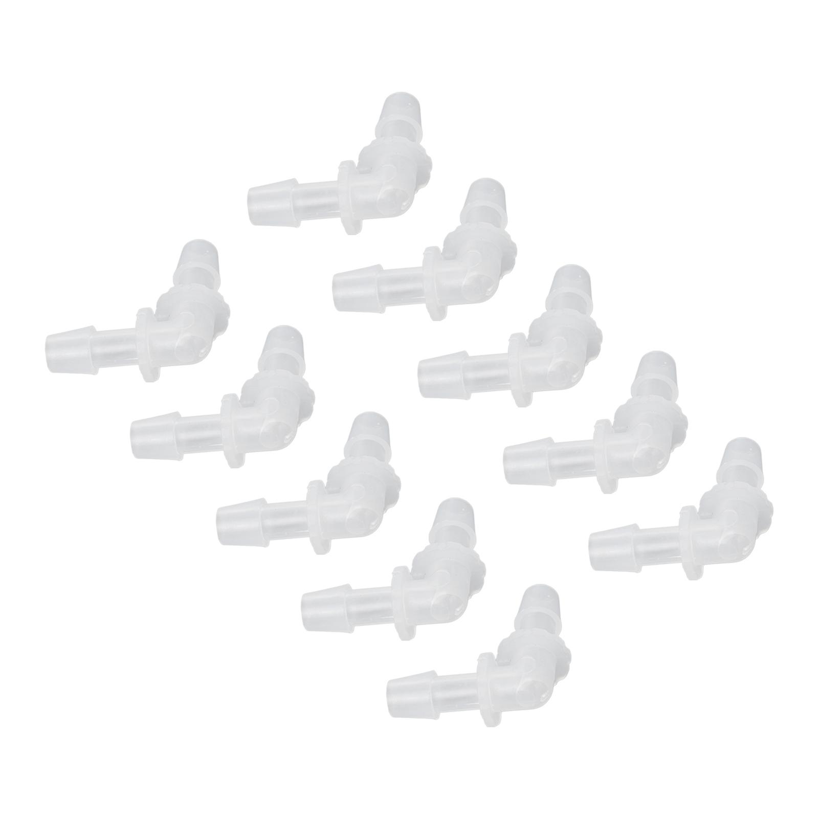 10Pcs Elbow Hose Joint 90 Degree Connector Adapter L Shape Equal Diameter Plastic Fittings 7.9mm 