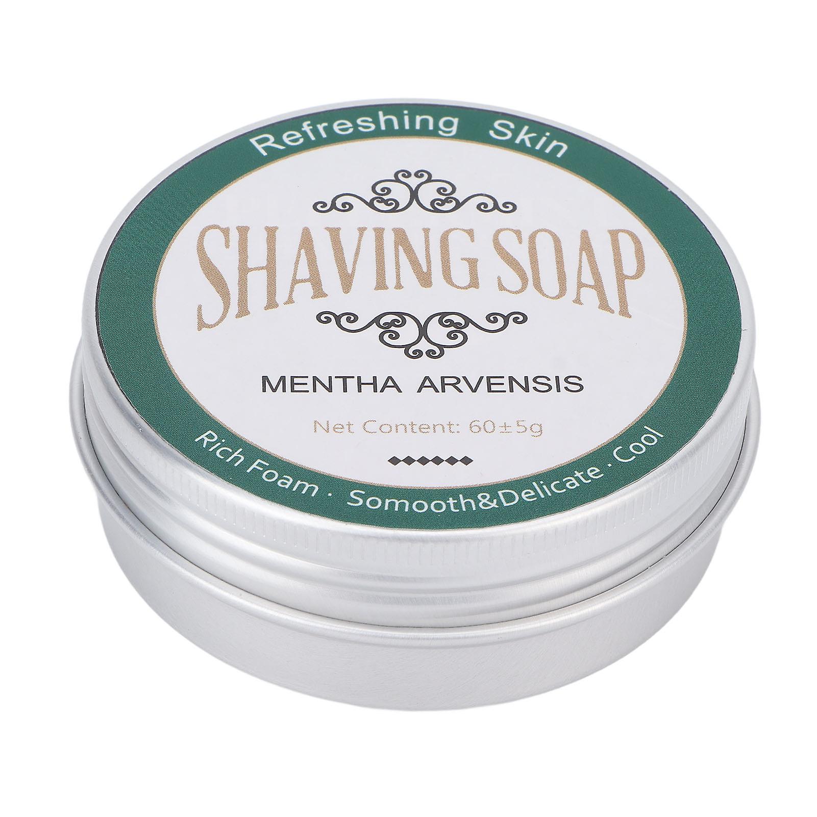 60g Shaving Soap Mint Scented Softening Beard Soothing Moisturizing Men's Shaving Soap Shaving Cream