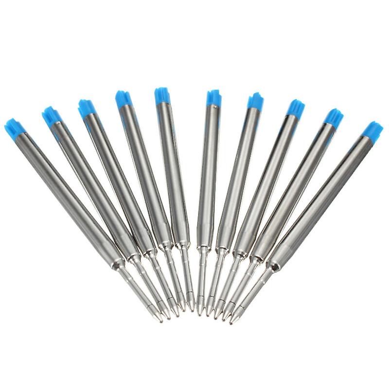 10pcs Blue Ballpoint Pen Refill Replacement Medium Standard For Parker Style Ink