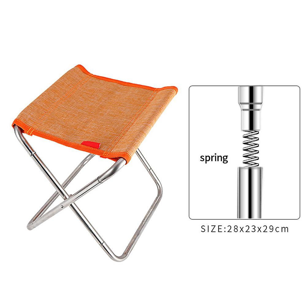 Stainless Steel Spring Folding Stool Outdoor Fishing Camping Barbecue Folding Stool Chair