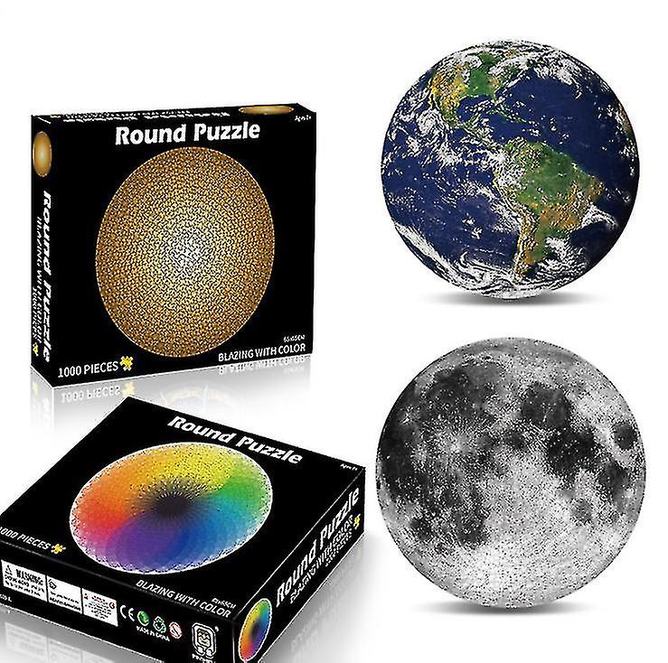 Puzzle 1000-elementowe kompatybilne z Dorosłymi i Dziećmi - Ziemia i Księżyc 3D Puzzle Wizualne