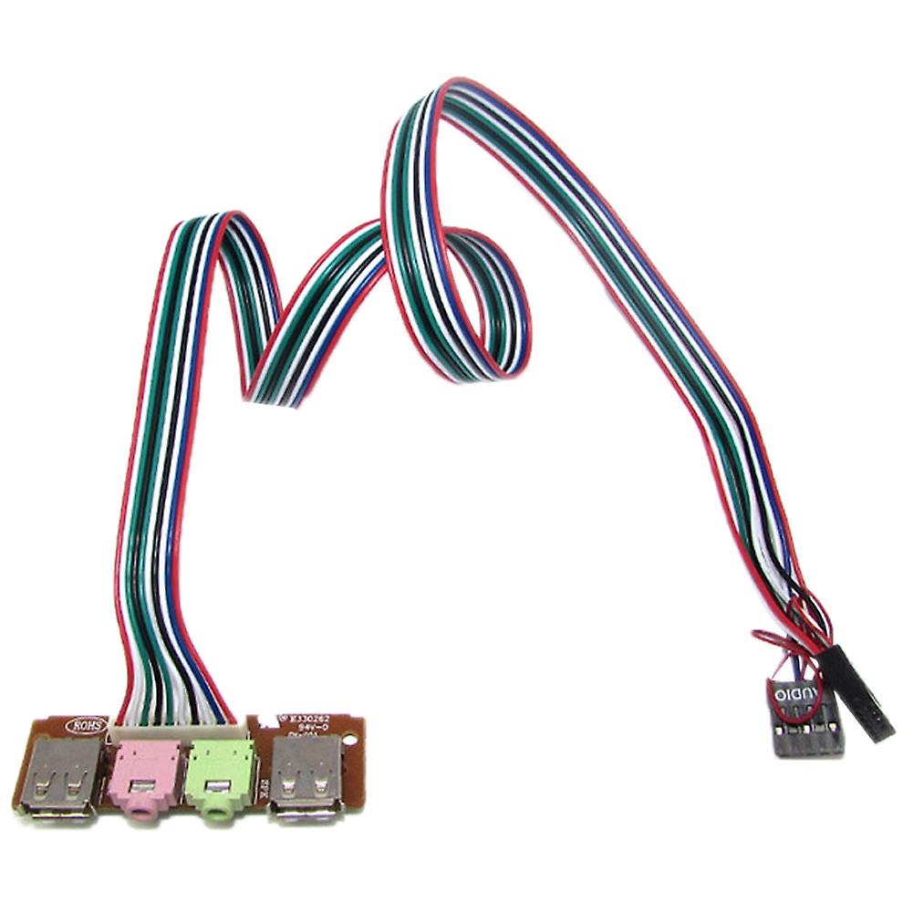 6.8cm PC Computer Case Front Dual USB Audio Port Panel Mic Earphone Jack Cable