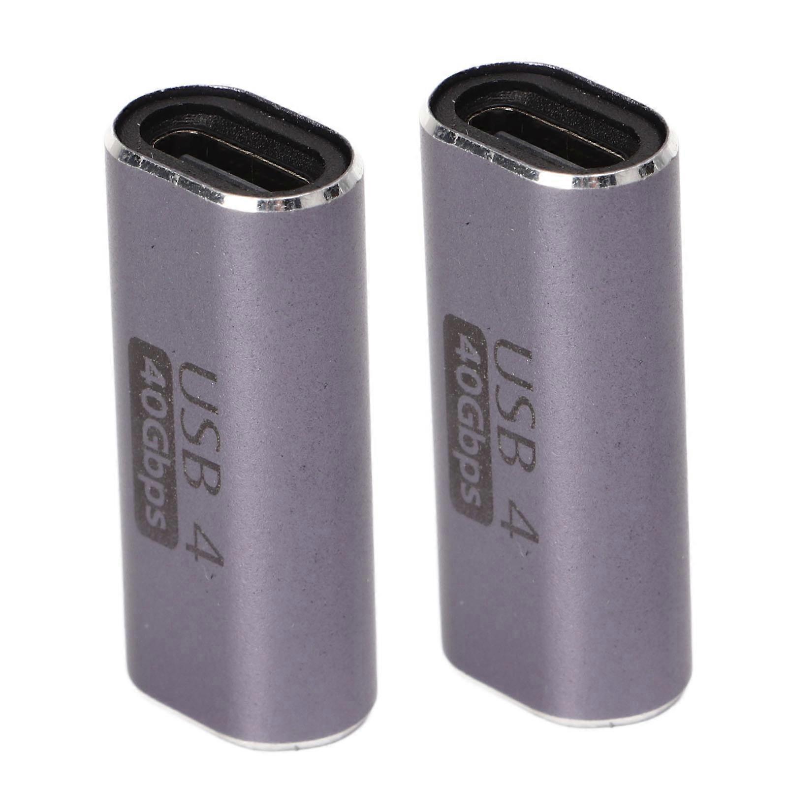 Type C to Type C Adapter Female to Female 40Gbps Data Transfer 100W Fast Charging USB C Straight Connector 2pcs