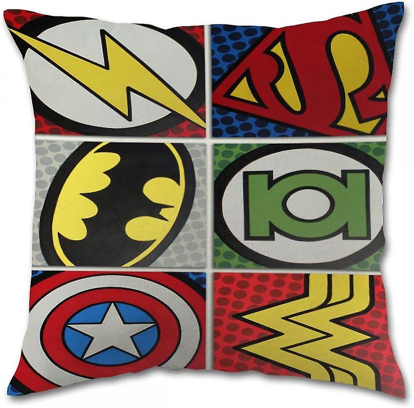 DCコミックス対マーベルコットンスクエア枕カバー(18x18インチツインサイド)-18x18インチツインサイド-s1498