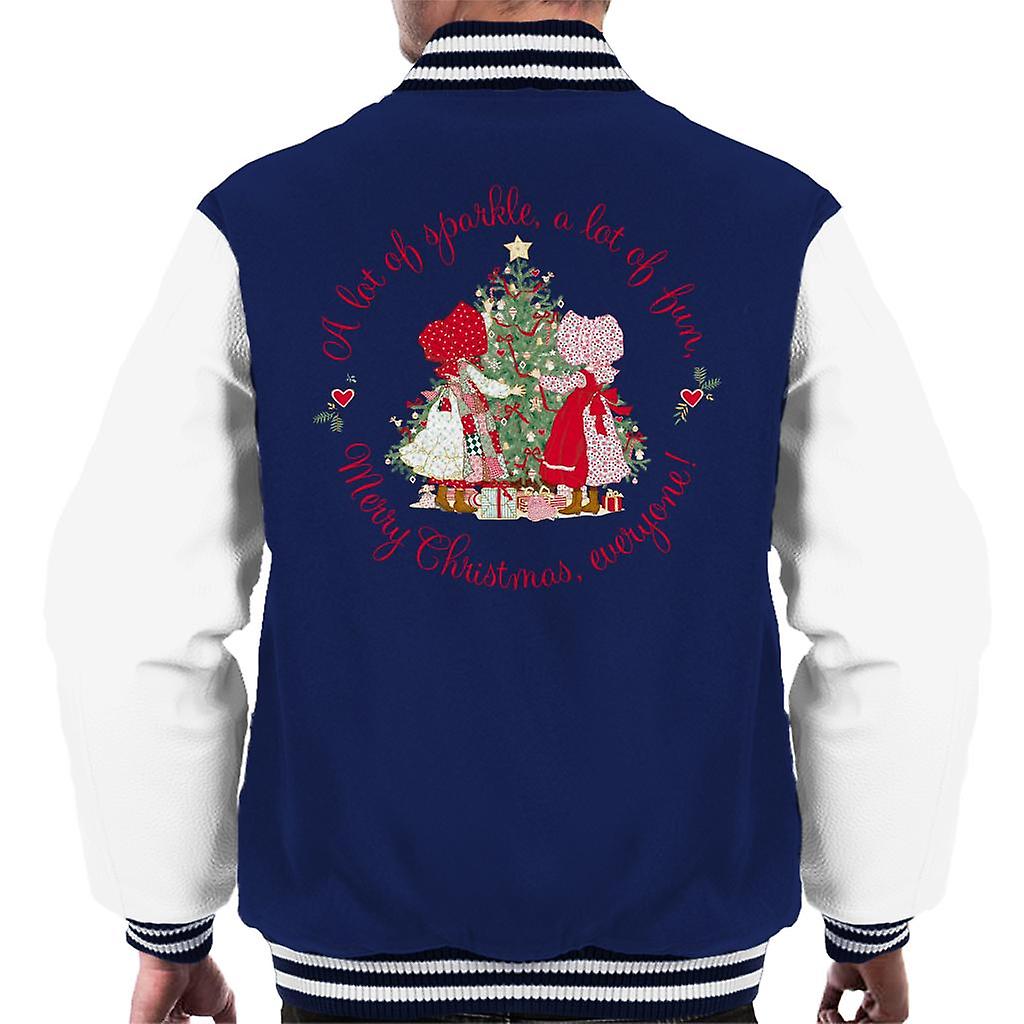 Holly Hobbie Christmas Sparkle And Fun Men's Varsity Jacket